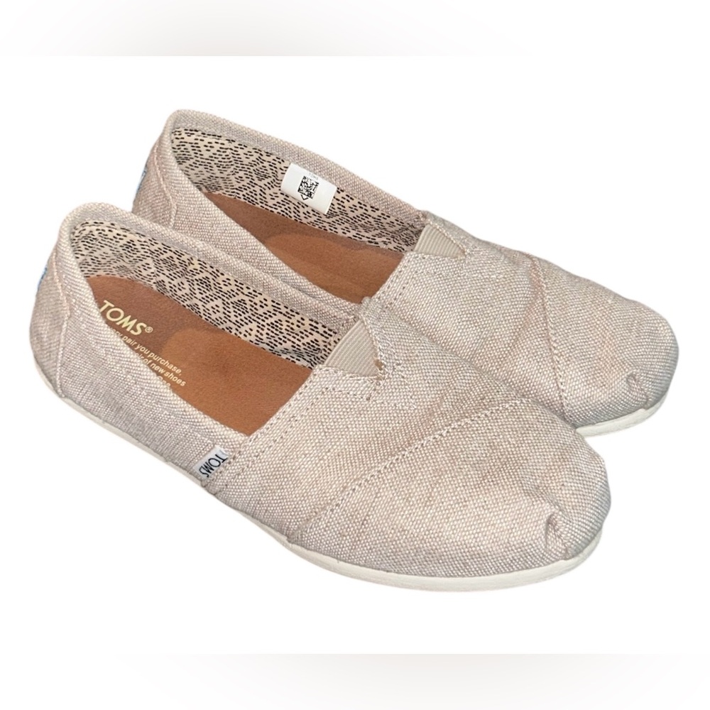 Toms Womens Size 9.5 Gold Shimmer Flats